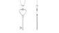 Certified Moissanite Open Heart and Key Pendant Necklace