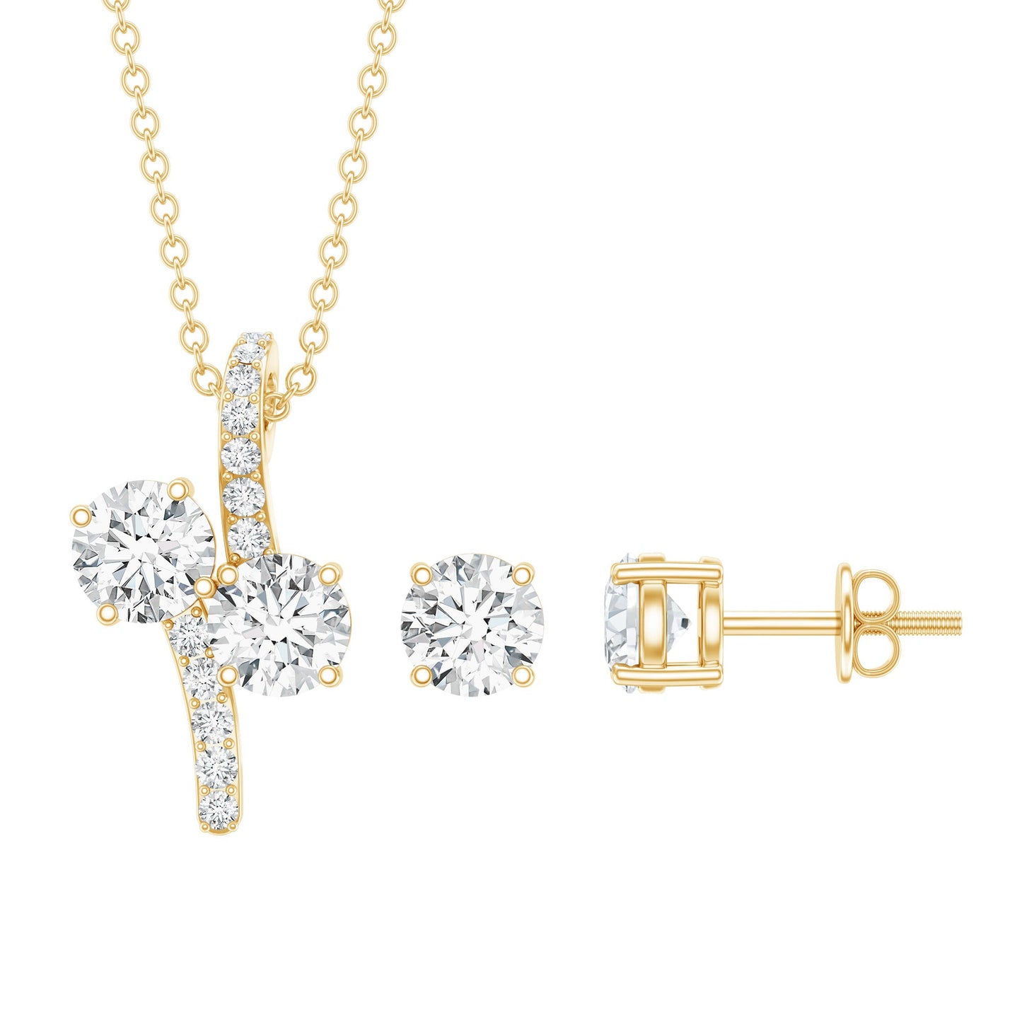 Certified Moissanite Minimal Jewelry Set