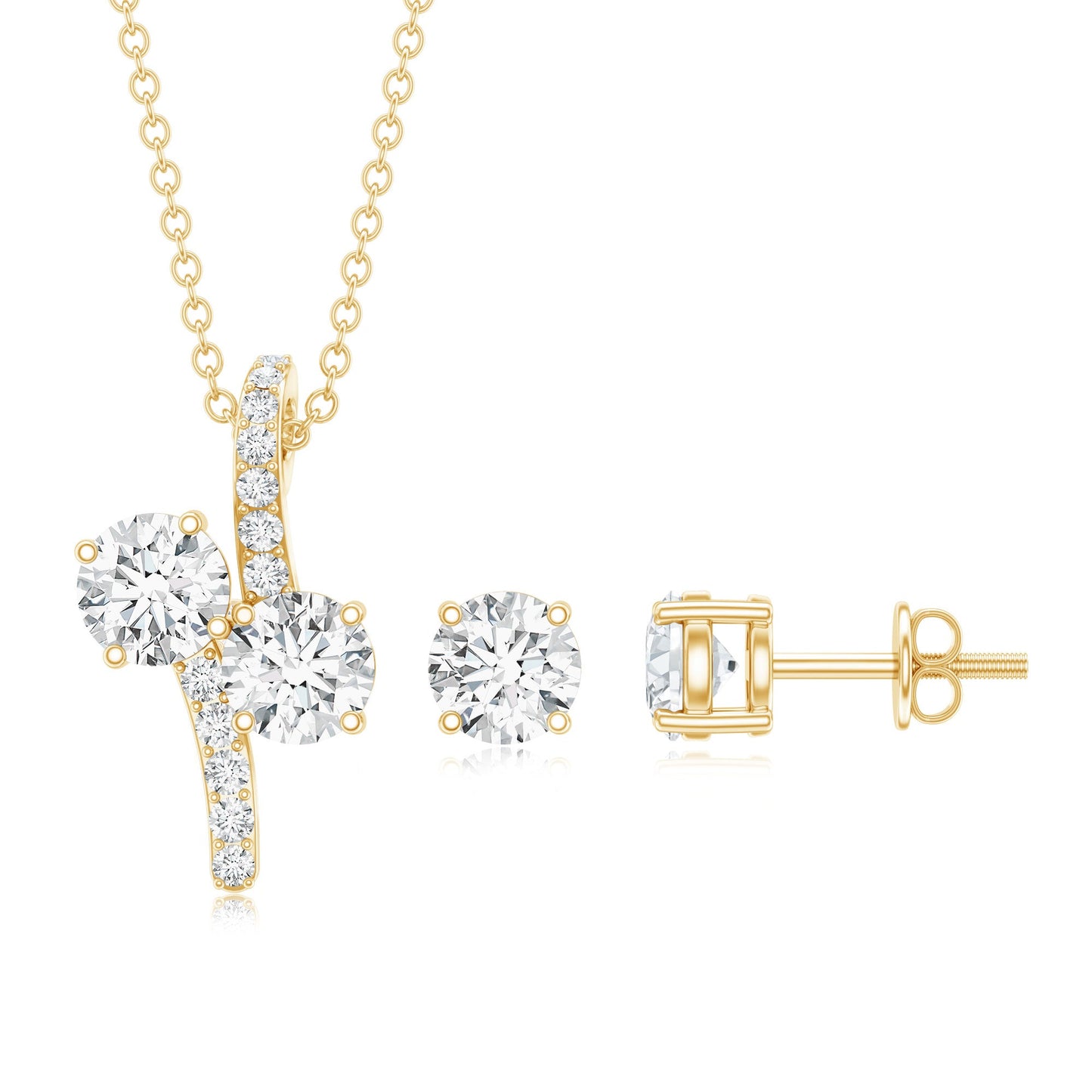 Certified Moissanite Minimal Jewelry Set