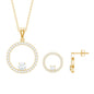 Certified Moissanite Open Circle Jewelry Set