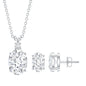 Certified Moissanite Oval Necklace and Earrings Set