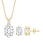 Certified Moissanite Oval Necklace and Earrings Set
