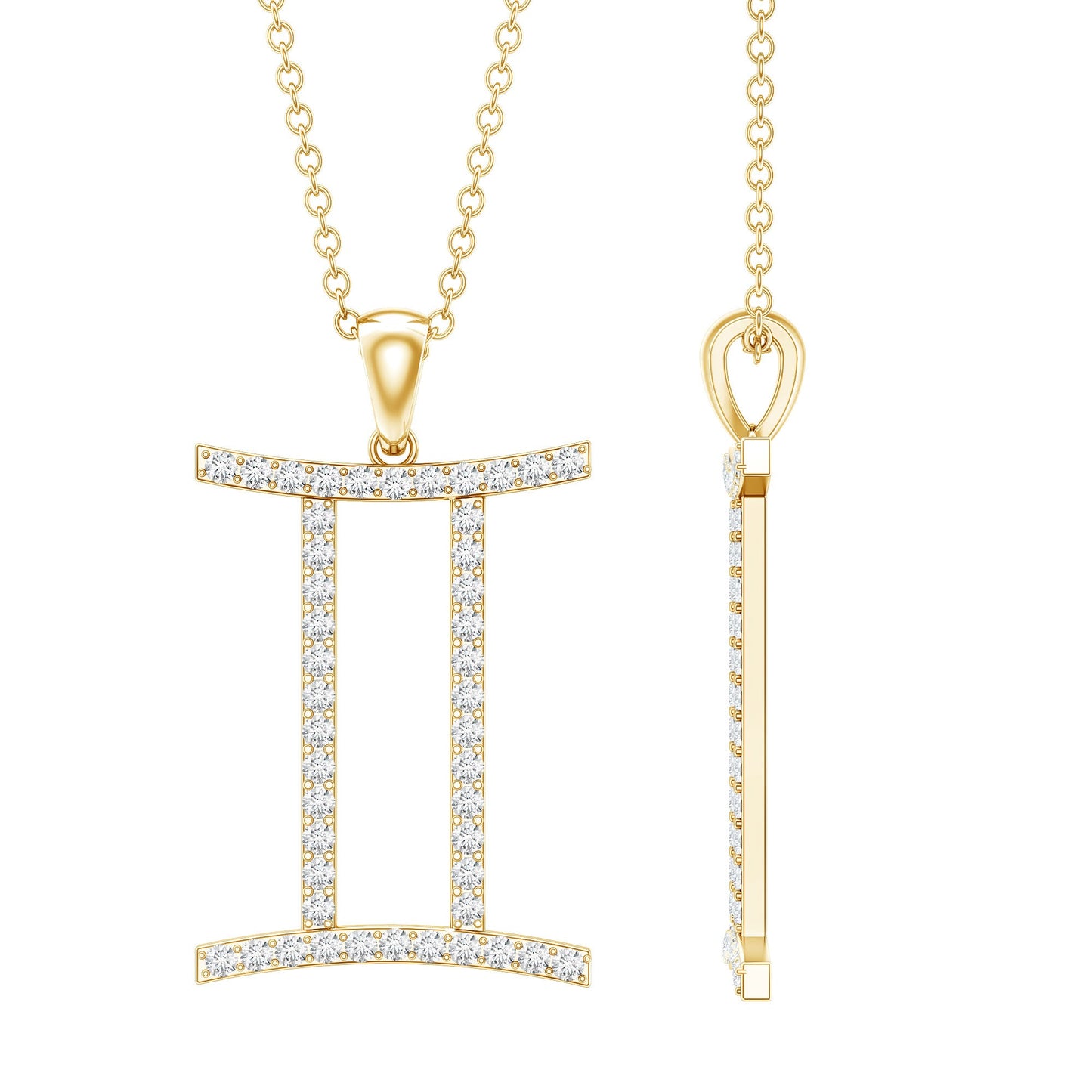 Gemini Necklace with Certified Lab Grown Diamond