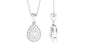 Moissanite Teardrop Halo Pendant Necklace