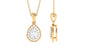 Moissanite Teardrop Halo Pendant Necklace