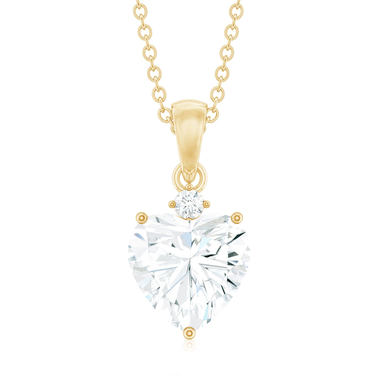 Certified 2 Carat Moissanite Heart Pendant for Women