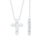 Round Cut Moissanite Cross Pendant Necklace