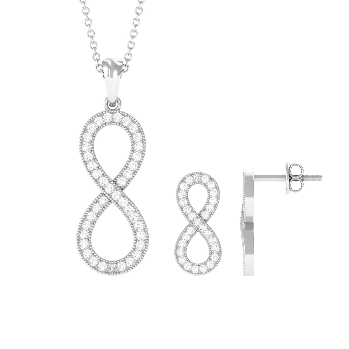 Simple Moissanite Infinity Jewelry Set