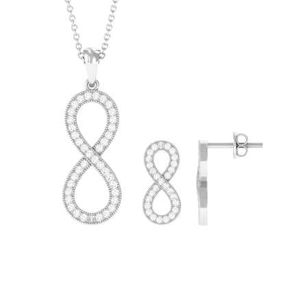 Simple Moissanite Infinity Jewelry Set