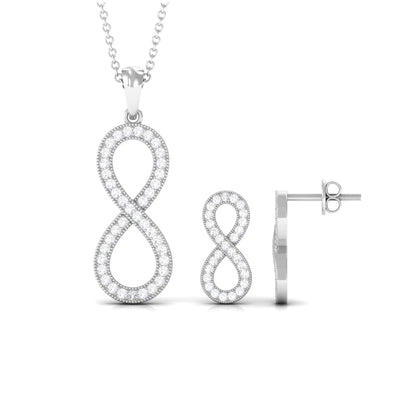 Simple Moissanite Infinity Jewelry Set