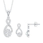 Certified 0.9 Carat Moissanite Infinity Necklace and Earring Set