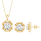 Round Shape Moissanite Solitaire Jewelry Set