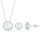 Simple Moissanite Solitaire Jewelry Set in Bezel Setting
