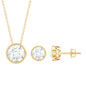 Simple Moissanite Solitaire Jewelry Set in Bezel Setting
