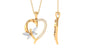 Certified Moissanite Heart and Butterfly Pendant
