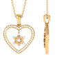 Moissanite Snowflake Heart Pendant Necklace