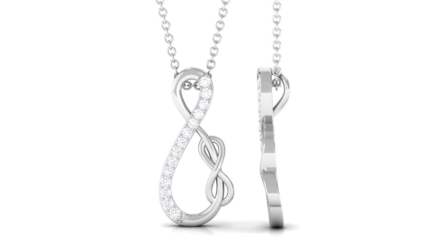 Interlock Infinity Pendant Necklace with Moissanite