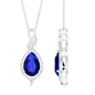 Certified 4 Carat Lab Created Blue Sapphire and Diamond Teardrop Pendant