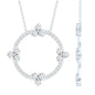 Certified Moissanite Eternity Promise Necklace in 14K Gold Plated Silver