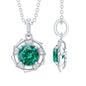 Lab Grown Emerald Moissanite Vintage Inspired Necklace with Chain