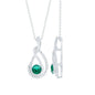 Certified Lab Grown Emerald and Moissanite Teardrop Necklace in Silver
