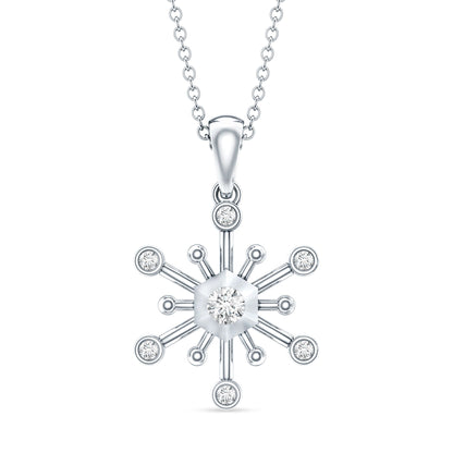 Diamond Snowflake Pendant Necklace for Women