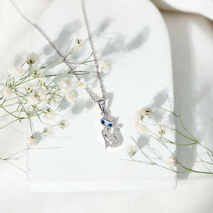 Certified Diamond Kitty Necklace For Women