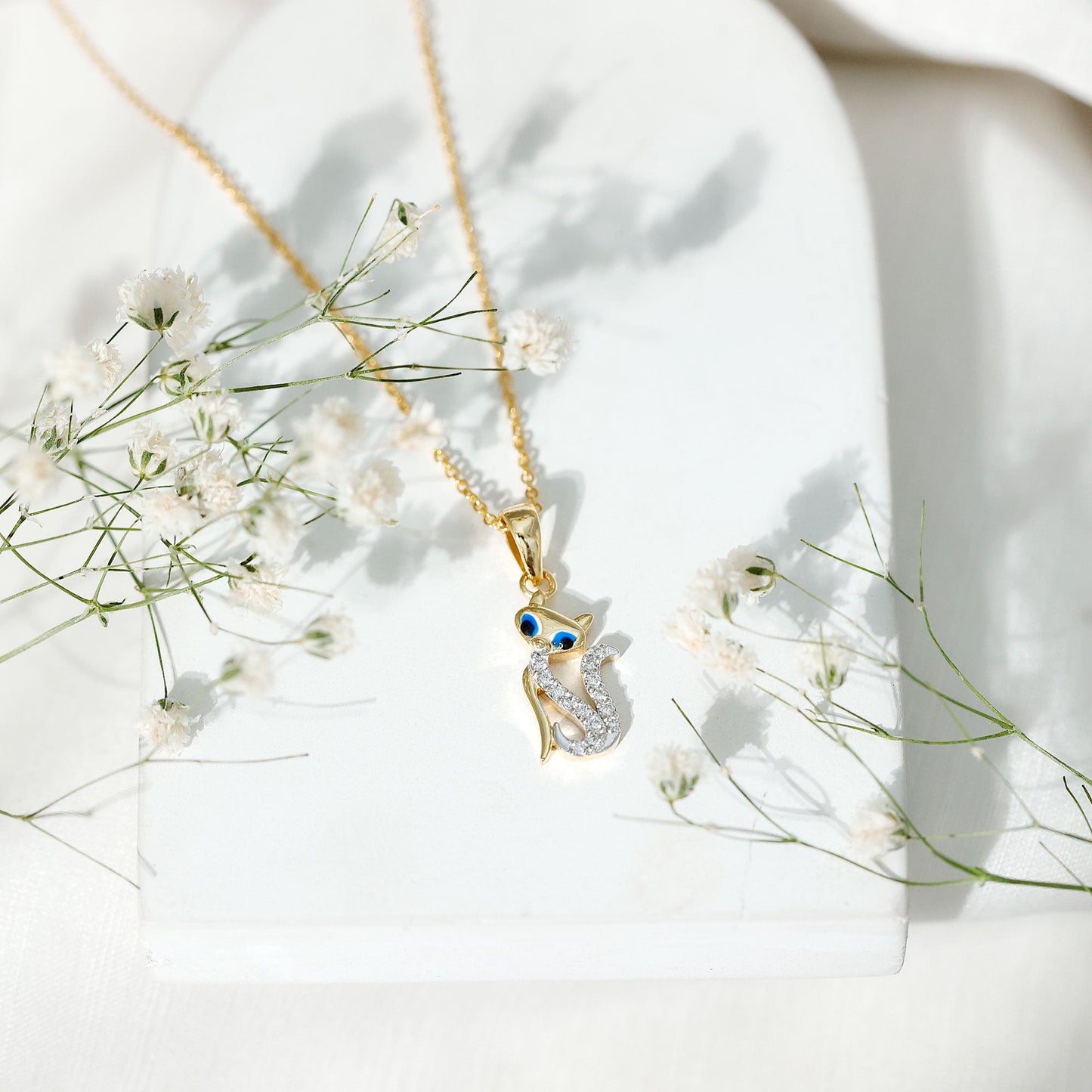 Certified Diamond Kitty Necklace For Women
