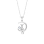 Certified Diamond Cat on Moon Necklace