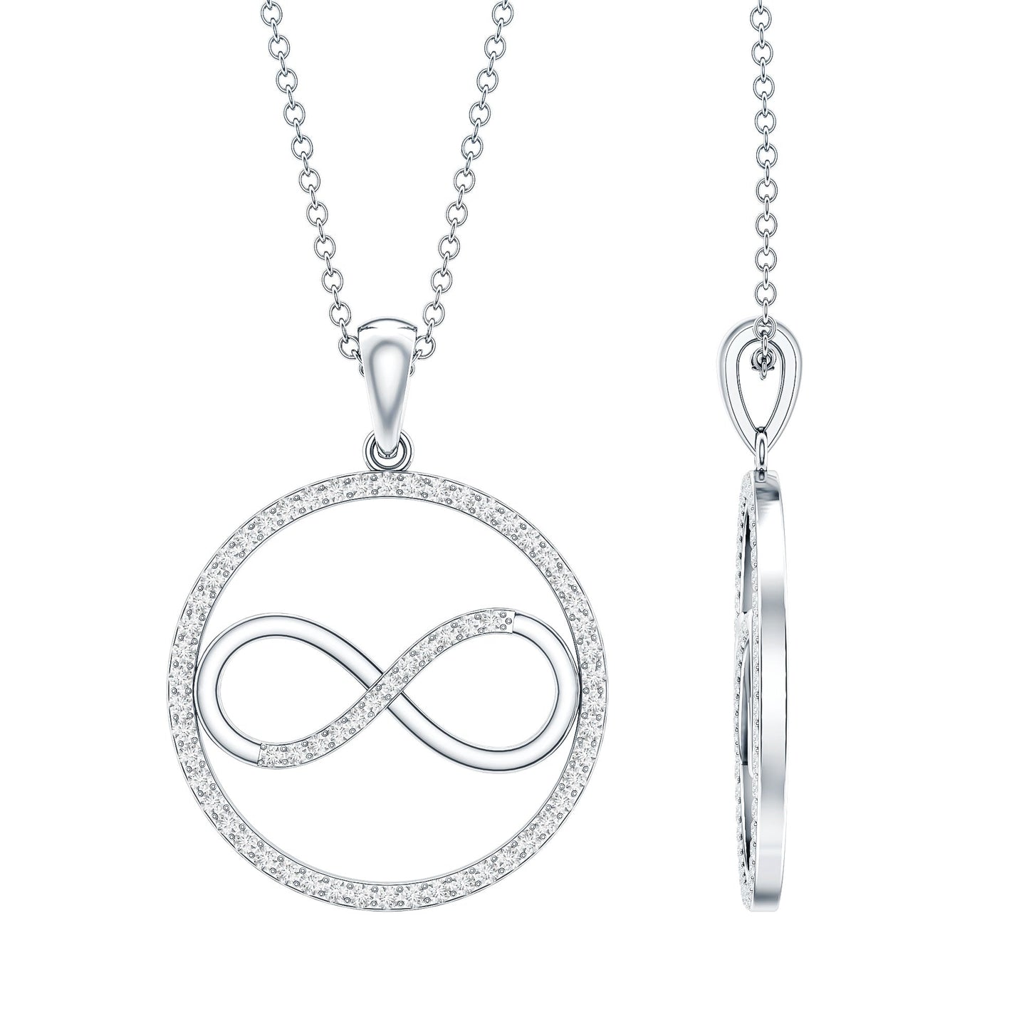Diamonds Infinity Eternity Pendant Necklace