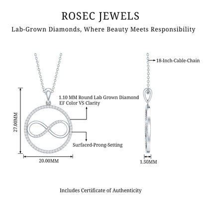 Diamonds Infinity Eternity Pendant Necklace