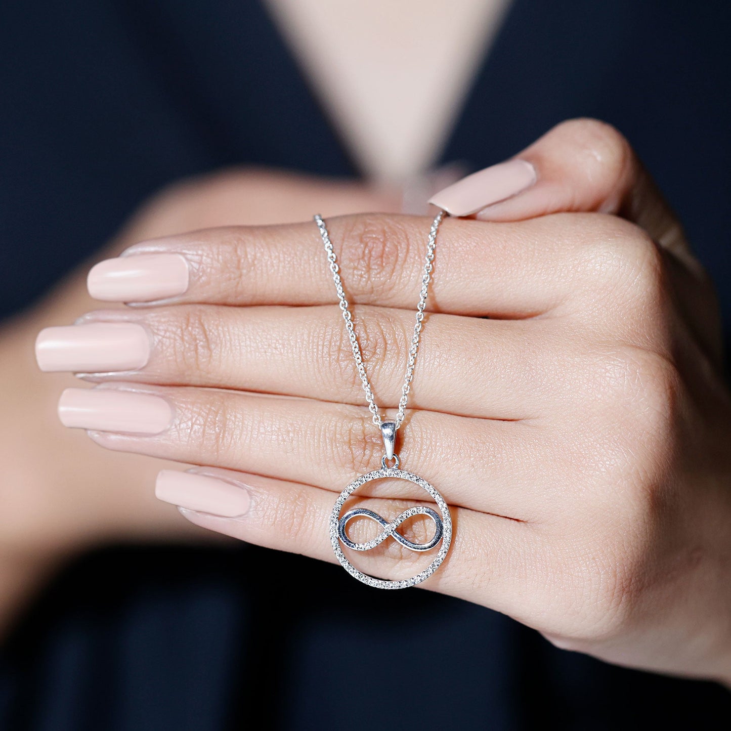 Diamonds Infinity Eternity Pendant Necklace