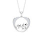 Diamond Elephant Mother Child Necklace