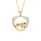 Diamond Elephant Mother Child Necklace