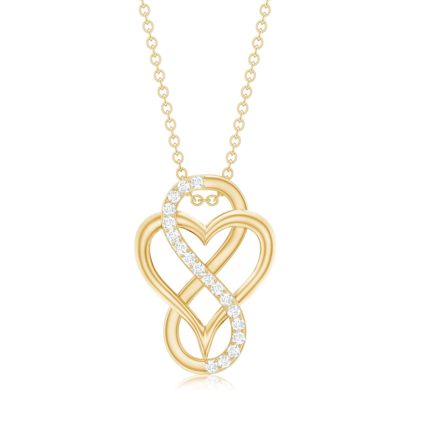 Brilliant Cut Diamond Infinity Heart Necklace for Women