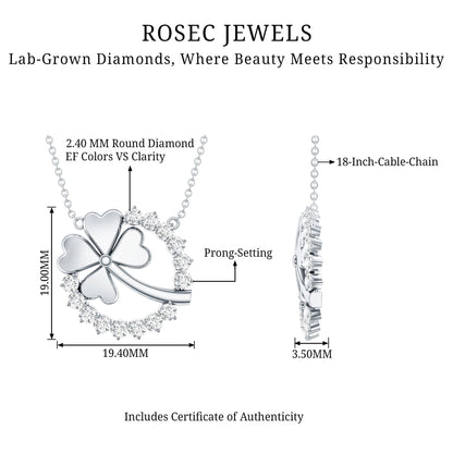 Certified Diamond Lucky 4 Leaf Necklace