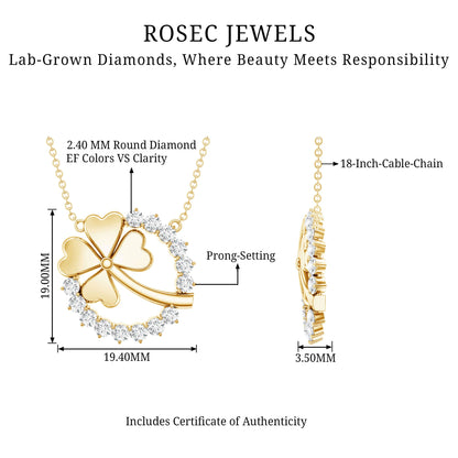 Certified Diamond Lucky 4 Leaf Necklace