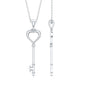 Diamond Heart Key Pendant Necklace For Women