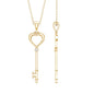 Diamond Heart Key Pendant Necklace For Women