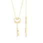 Diamond Key Necklace with Angel Wings