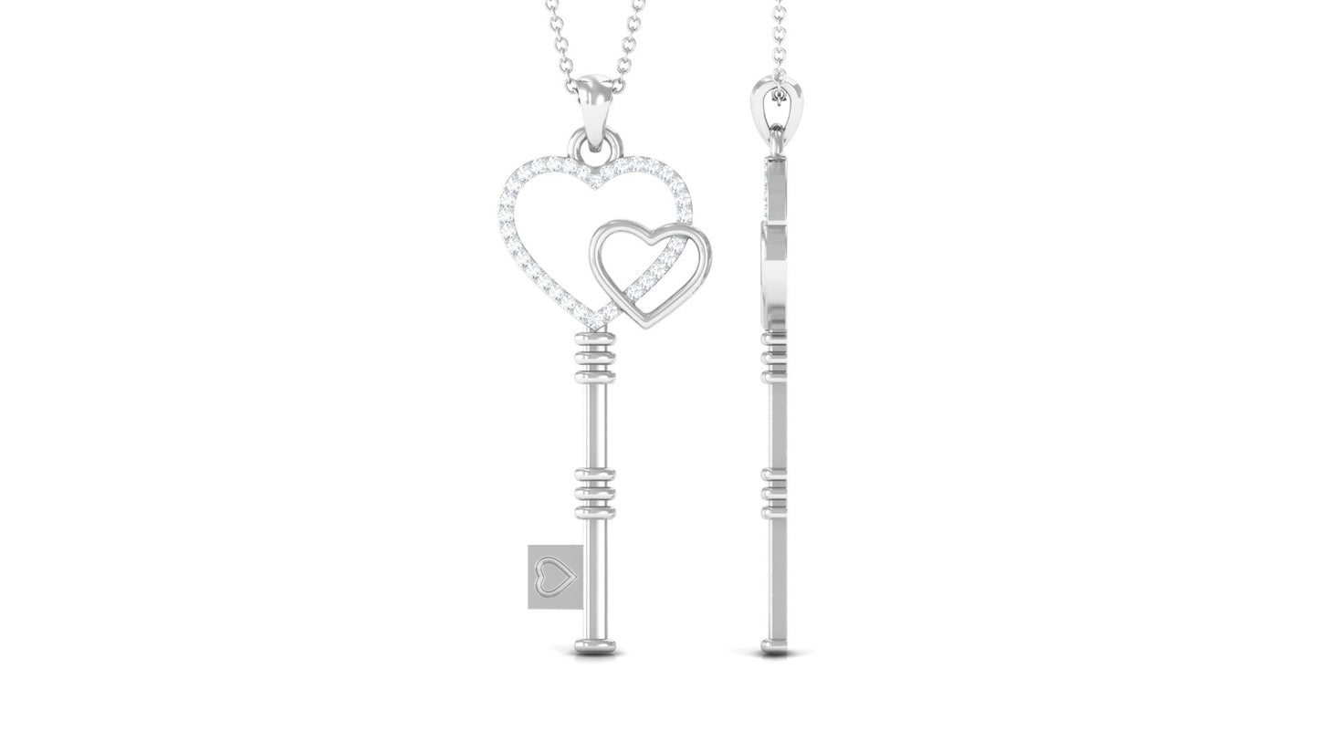 Diamond Key To My Heart Necklace for Women