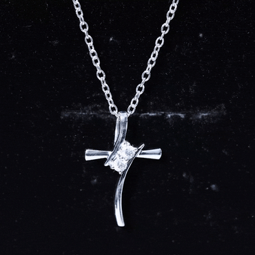 Diamond Cross Pendant Necklace for Women