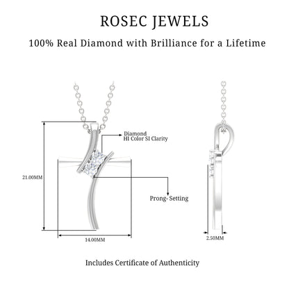 Diamond Cross Pendant Necklace for Women