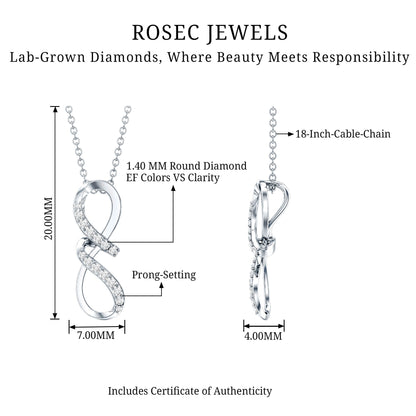 Certified Diamond Twisted Infinity Necklace