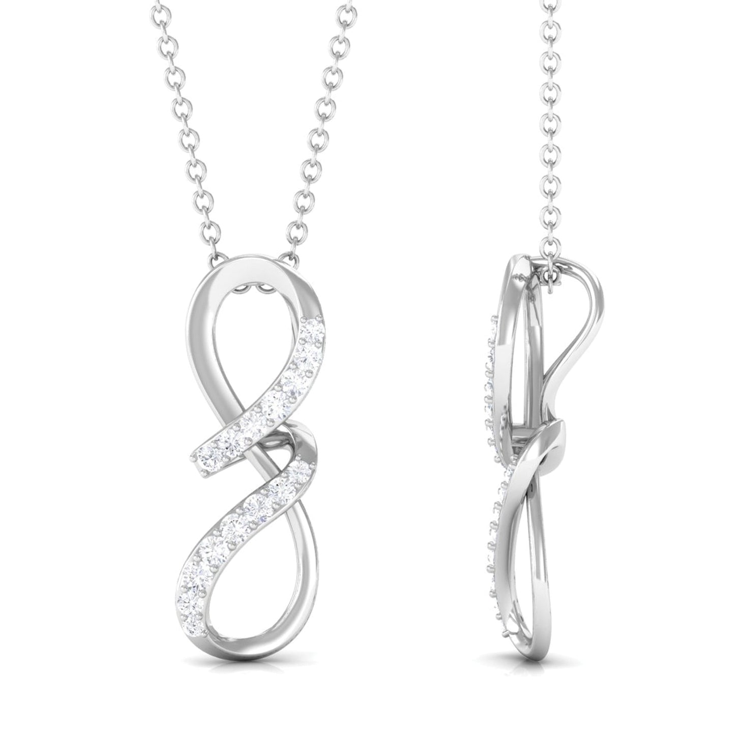 Certified Diamond Twisted Infinity Necklace
