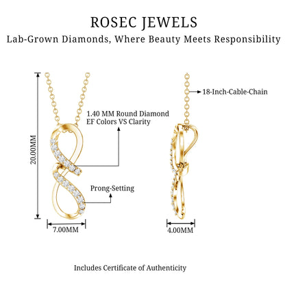 Certified Diamond Twisted Infinity Necklace