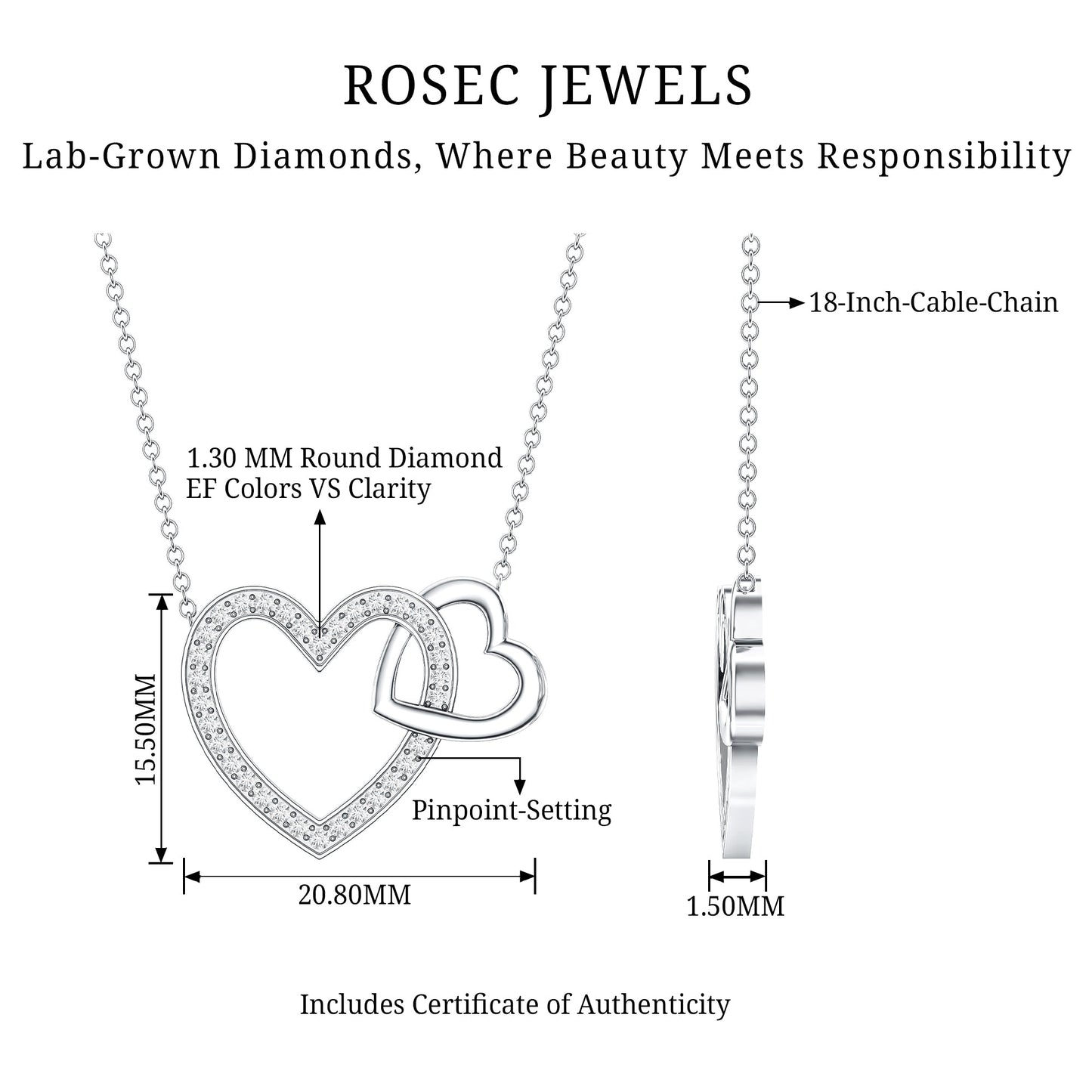 Diamond 2 Heart Promise Necklace