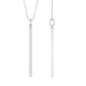 Round Cut Diamond Bar Necklace For Women