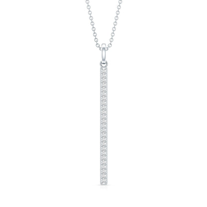 Round Cut Diamond Bar Necklace For Women