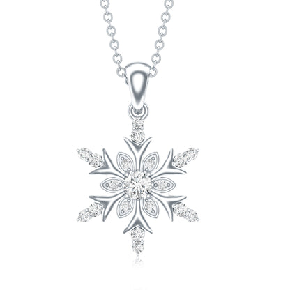 Certified Diamond Snowflake Christmas Necklace